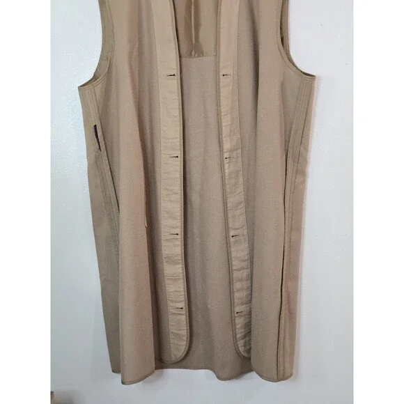 Burberrys Vintage Wool Trench Coat Liner Camel Removable Vest 100% Wool - Picture 4 of 9